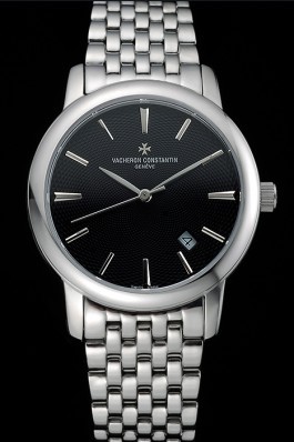 Vacheron Constantin Patrimony Black Dial Stainless Steel Case And Bracelet 62291
