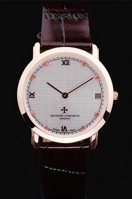 Vacheron Top Replica 7558 Brown Leather Strap Constantin 56