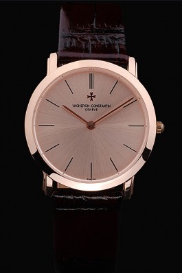 Maroon Top Replica 7559 Brown Leather Strap Constantin Luxury Watch