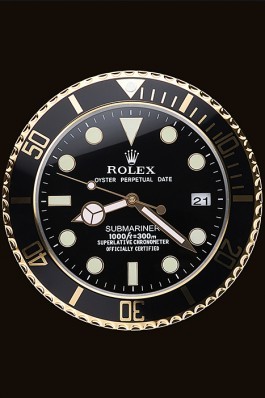 Rolex Submariner Wall Clock Black-Gold 622476