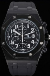 Audemars Top Replica 7721 Black Crocodile Leather Strap Piguet Royal Oak Offshore Singapore GP 2008 170