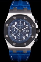Audemars Top Replica 7675 Blue Crocodile Leather Strap Piguet Royal Oak Offshore 159