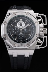 Audemars Top Replica 7726 Black Rubber Strap Survivor Working Brushed Steel Luxury Watch