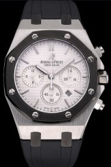 Swiss Audemars Piguet Royal Oak Chronograph White Dial Stainless Steel Case Black Rubber Strap 622865