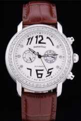 Audemars Top Replica 7629 Brown Crocodile Leather Strap Piguet Jules Audemars Tourbillon 199