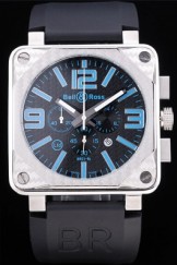 Bell Top Replica 7741 Black Rubber Strap and Ross BR01-92 Carbon