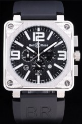 Bell Top Replica 7765 Black Rubber Strap and Ross BR01-92 Carbon