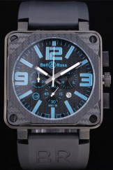 Bell Top Replica 7759 Black Rubber Strap and Ross BR01-92 Carbon