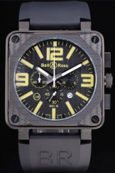 Bell Top Replica 7767 Black Rubber Strap and Ross BR01-92 Carbon