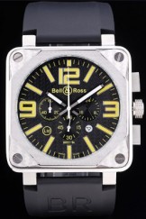 Bell Top Replica 7766 Black Rubber Strap and Ross BR01-92 Carbon