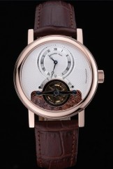 Breguet Classique Grande Complication Tourbillon Gold Case White Dial Brown Leather Strap 622209