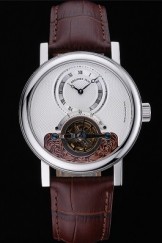 Breguet Classique Grande Complication Tourbillon Silver Case White Dial Brown Leather Strap 622210