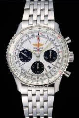 Swiss Breitling Navitimer White Dial Stainless Steel Bracelet 622441