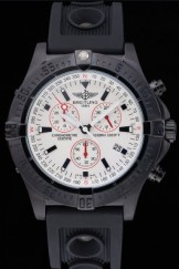 Breitling Avenger Seawolf Ion Plated Steinless Steel Case White Dial Rubber Bracelet 622241