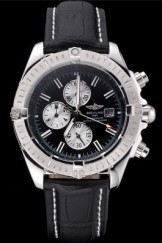 Breitling Chronomat 13 Stainless Steel Case Blue Dial Blue Leather Bracelet 622237