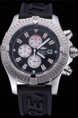 Breitling Chronomat Evolution Black Dial Black Rubber Bracelet 622516