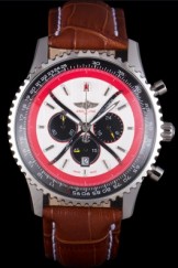 Breitling Certifie Brown Leather Strap Beige Dial Chronograph 80175