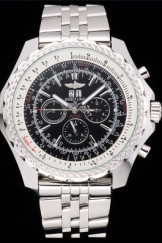 Breitling Bentley 6.75 Speed Black Dial Stainless Steel Case And Bracelet 622215