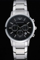 Emporio Armani Classic Chronograph Black Dial Stainless Steel Bracelet 622343