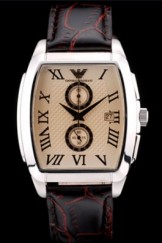 Emporio Armani Top Replica 9013 Classic Black Croc Leather Strap
