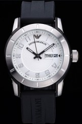 Emporio Armani Top Replica 9018 Classic Black Rubber Strap White Dial