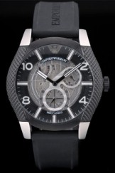 Emporio Armani Top Replica 9011 Meccanico Black Rubber Strap Open Dial