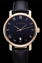 Swiss Chopard Classic Black Dial Black Croc Strap 622015