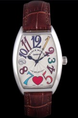 Franck Muller Heart Brown Leather Band 621587