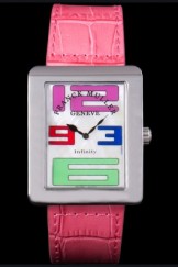 Franck Muller Infinity Stainless Steel Bezel Pink Croco Bracelet 80281