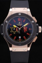 Hublot Top Replica 8238 Black Rubber Strap Limited Edition Manchester United