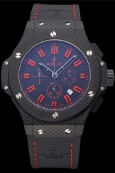 Hublot Big Bang Carbon Dial With Red Markings Carbon Case And Bezel Black Rubber Strap 622775