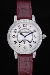 Jaeger LeCoultre Rendez-Vous White Dial Purple Leather Strap 622089