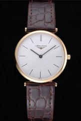 Longines La Grande Classique White Dial Brown Leather Strap Homme 622119