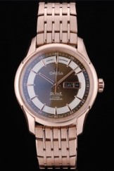 Omega Swiss DeVille Rose Gold Bezel Brown Dial 7597