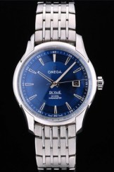 Omega Swiss DeVille Stainless Steel Bezel Blue Dial 7602