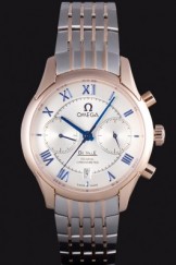 Omega DeVille Two Tone Links White Dial om240 621564