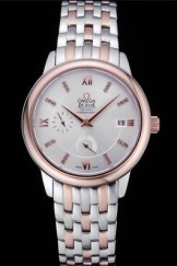 Omega DeVille Prestige Silver Dial Stainless Steel And Rose Gold Bracelet 622599