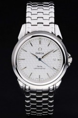 Polished Top Replica 8418 Stainless Steel Strap Steel Men's Omega Deville Luxury Watch