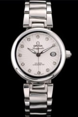 Omega DeVille Top Replica 9115 Ladymatic Stainless Steel Strap White Dial