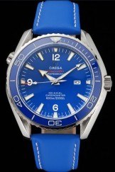 Omega Seamaster Planet Ocean Blue Dial Blue Leatherl Bracelet 622538