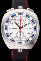 Omega Seamaster Bullhead White Dial Stainless Steel Case Black Leather Strap 622825