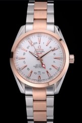 Omega Seamaster Planet Ocean GMT White Dial Two Tone Band 622397