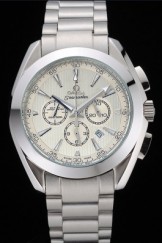 Omega Seamaster Aqua Terra Chronograph Ivory Dial Stainless Steel Bracelet 622526