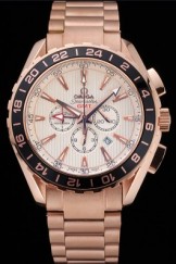 Omega Seamaster Aqua Terra Chrono GMT Ivory Dial Gold Bracelet 622533