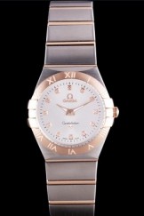 Omega Constellation Rose Gold Bezel Two Tone Band som104 621484