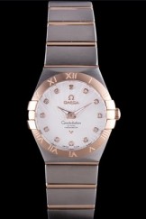Omega Constellation Rose Gold Bezel Two Tone Band som106 621486
