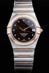 Omega Top Replica 8491 Stainless Steel Strap Constellation Black Luxury Watch