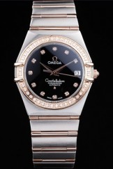 Omega Top Replica 8496 Stainless Steel Strap Constellation Black Luxury Watch