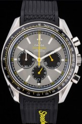Omega Speedmaster Racing Chronograph Grey Dial Rubber Bracelet 622540