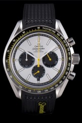 Omega Speedmaster Black Rubber Bracelet White Dial 801422
